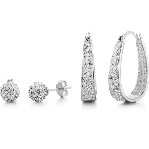 Hoop earring for women made with Swarovski Crystal - Picture 9 of 10